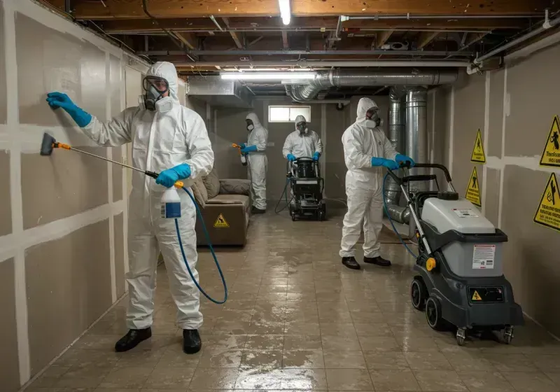 Basement Moisture Removal and Structural Drying process in Warren County, OH